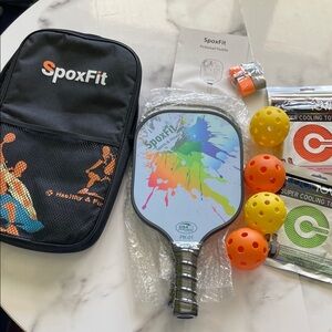 SpoxFit Pickleball Paddle Set - Color Splash Design